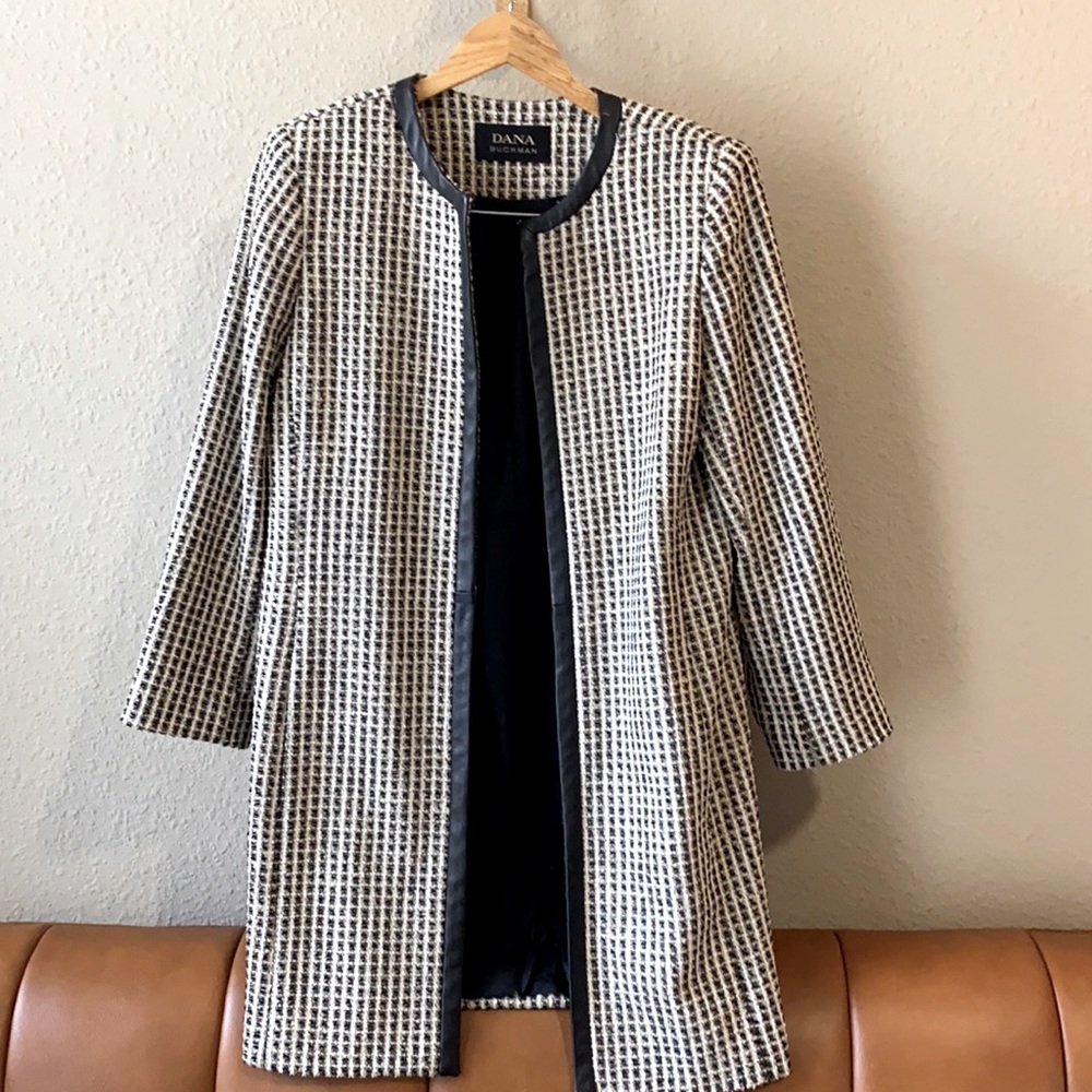 Dana Buchman Vintage Coat with Leather Trim